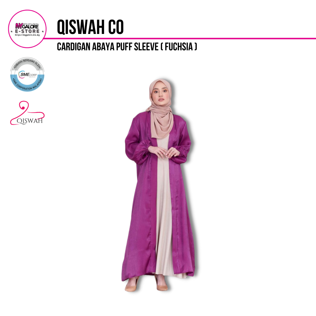 Cardigan Abaya Puff Sleeve | Qiswah Co - MyGalore