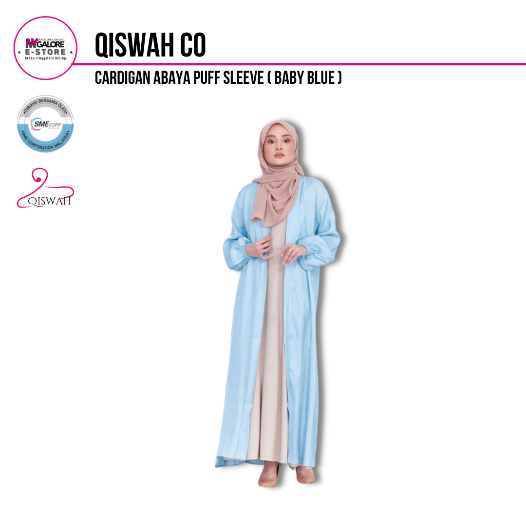 Cardigan Abaya Puff Sleeve | Qiswah Co - MyGalore