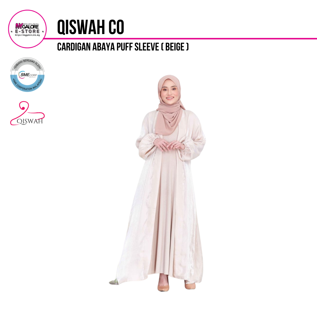 Cardigan Abaya Puff Sleeve | Qiswah Co - MyGalore