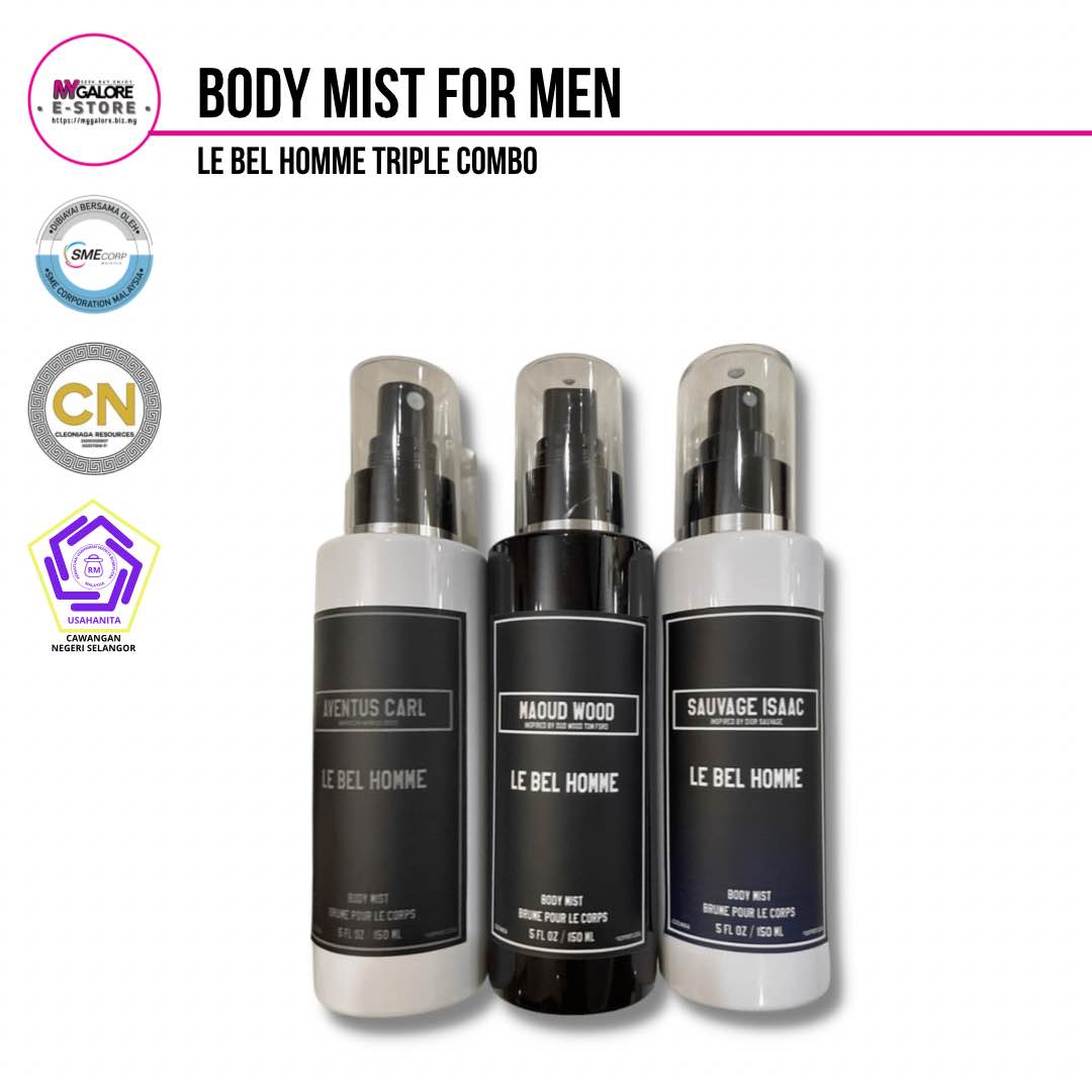 Body Mist untuk Lelaki Le Bel Homme | Cleoniaga